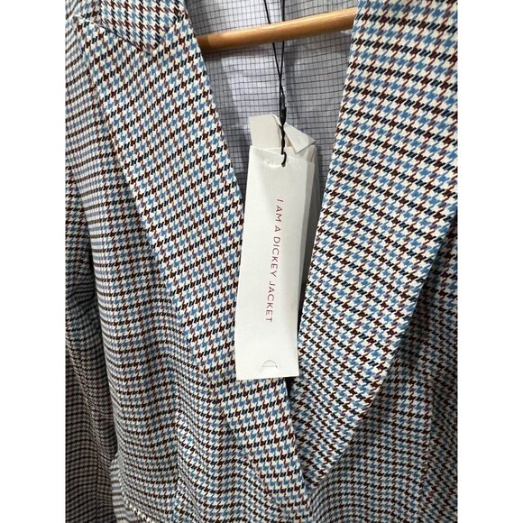 Veronica $698 Beard Cutaway Dickey Jacket Size 6 Houndstooth Multi One Button - Picture 6 of 7